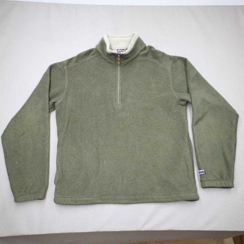 Sierra Experience Mens Size Large Pullover Fleece Jacket 1/4 Zip Green